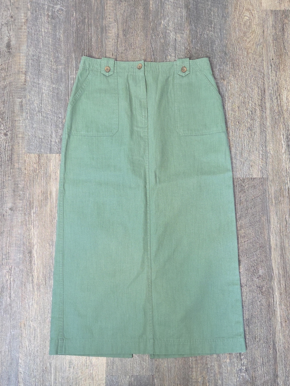 Classic Olive Green Midi Skirt